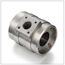 Complex geometry turn-mill component in stainless steel