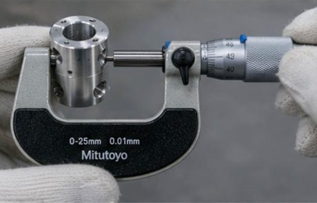 CNC machined part micrometer measurement